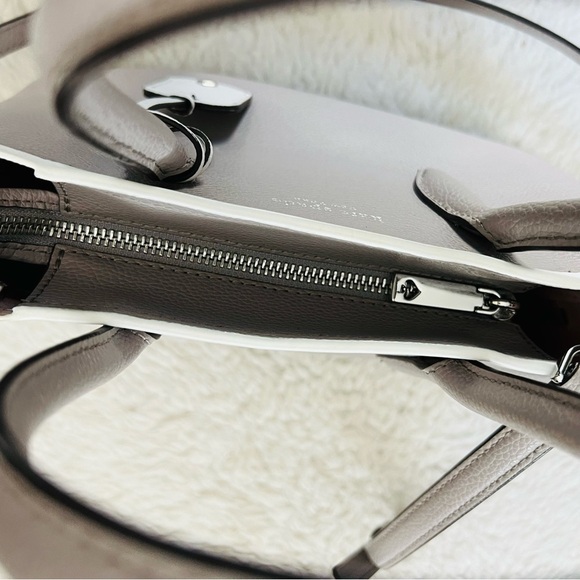 Kate Spade Eva Grain Leather Top Zip Soft Taupe Satchels/Crossbody Small Bag - Picture 13 of 16